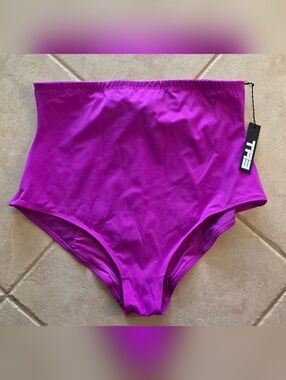 TA3 Extreme Kini Hi-Cut Bottom Shaping Swimwear Orchid 2X Pink Purple NWT NEW